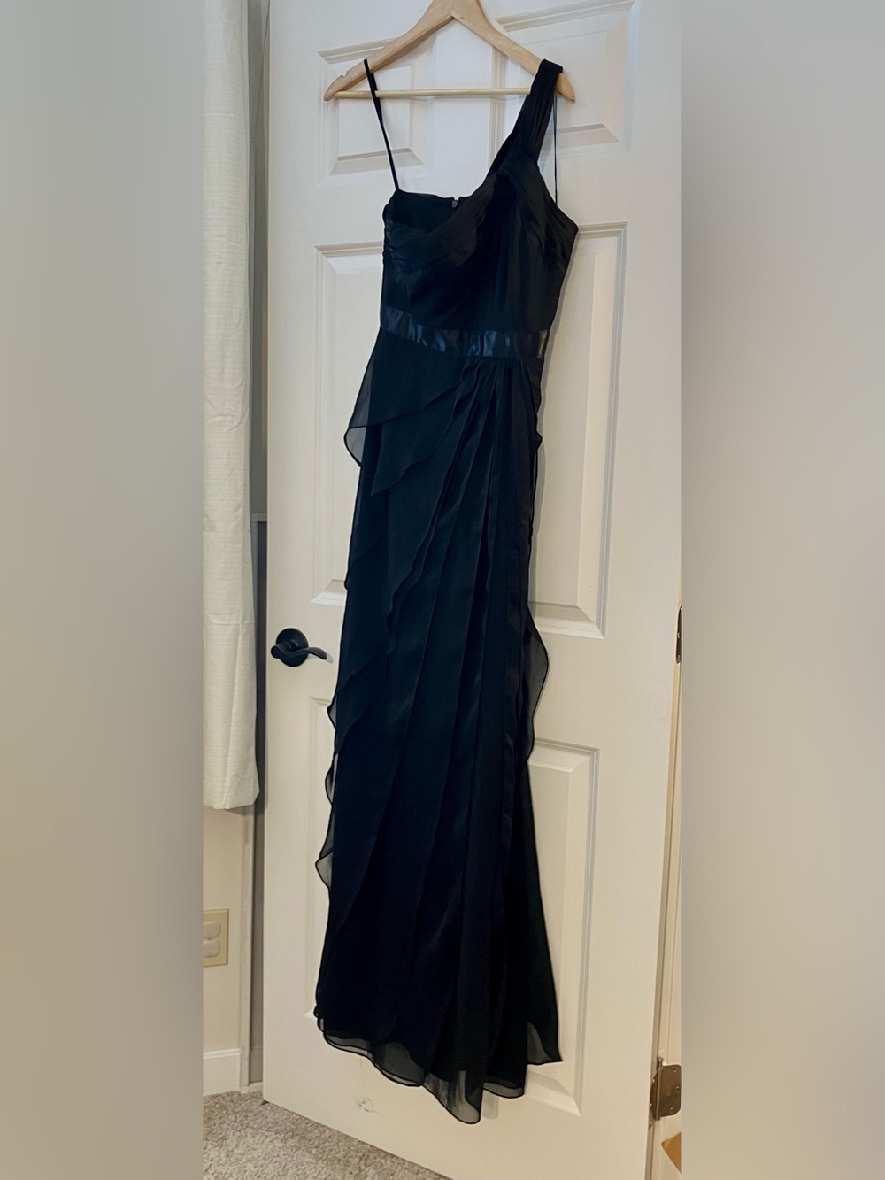 Black one shoulder cocktail dress